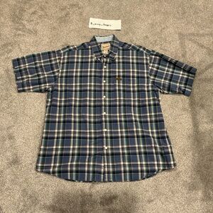 Men’s Woolrich Plaid Button Down Shirt Short Sleeve extra large